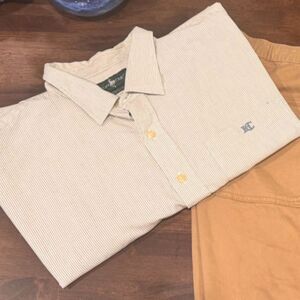 Vintage Hunt Club Shirt XL | 80s Striped  | Made in Hong Kong | Dadcore Summer
